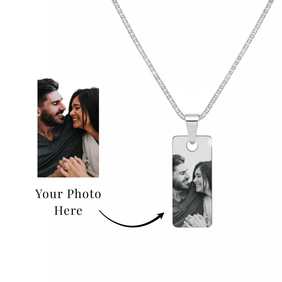 Couple Photo Engraved Necklace
