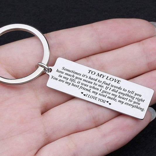 Customized message couple keychains